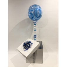 Blue 50 Sparkling Deco Bubble Balloon in a Box